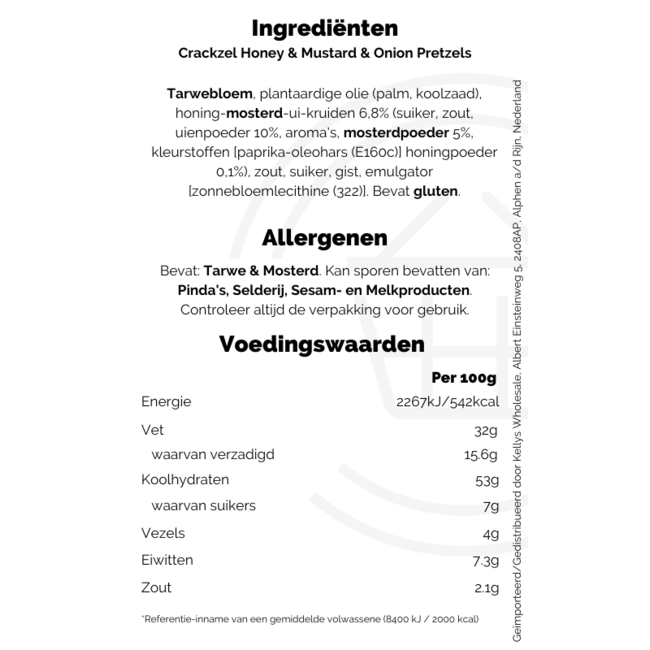 Crackzel Honey & Mustard & Onion Pretzels 85g