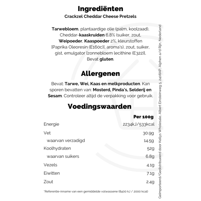 Crackzel Cheddar Cheese Pretzels 85g