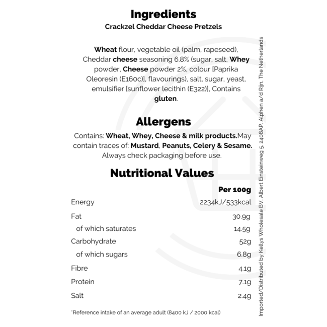 Crackzel Cheddar Cheese Pretzels 85g