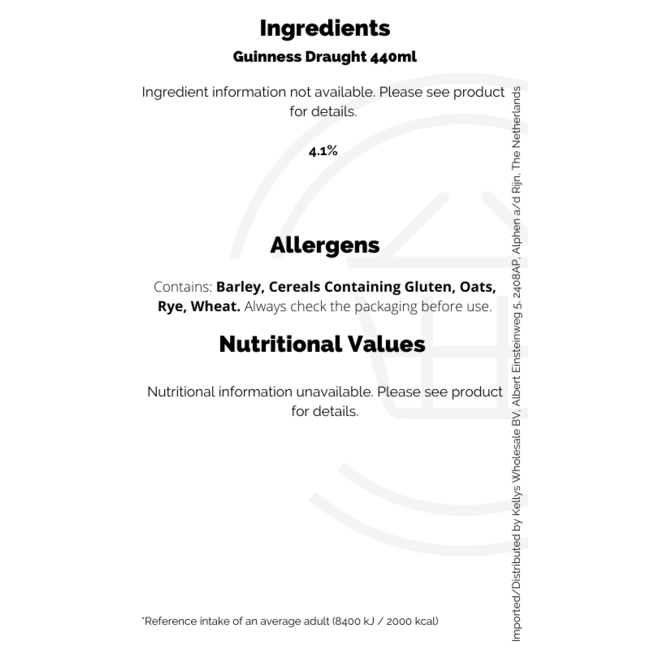 Guinness  Draught 4X440ml