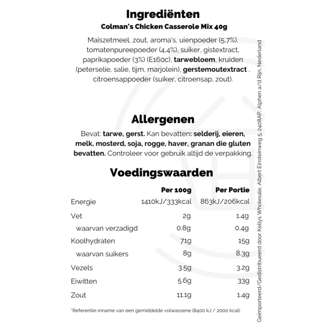 Colman's Chicken Casserole Mix 40g