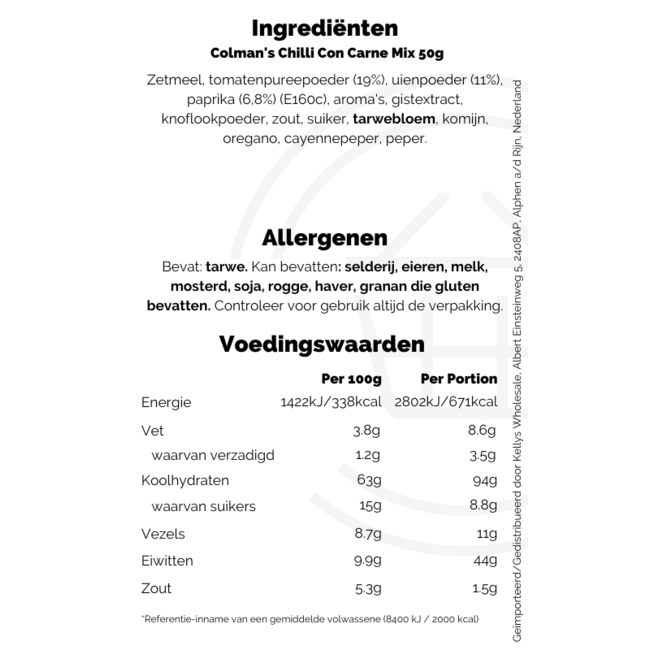Colman's Chilli Con Carne Mix 50g – Fertigmischung