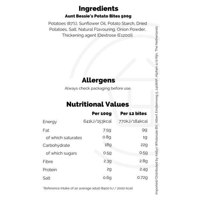 Aunt Bessie's Potato Bites 500g