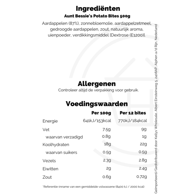 Aunt Bessie's Potato Bites 500g – Tiefkühl-Kartoffelbeilage