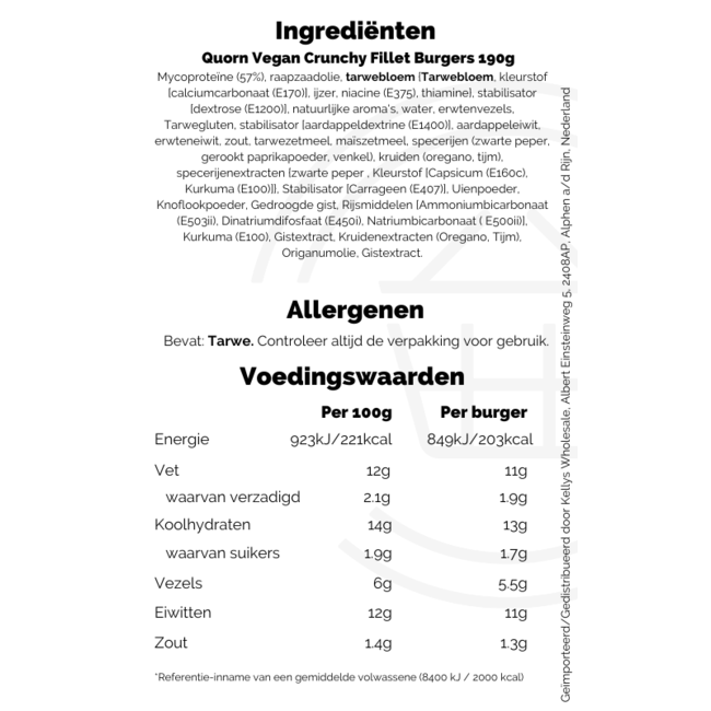 Quorn Vegan Crunchy Fillet Burgers 190g