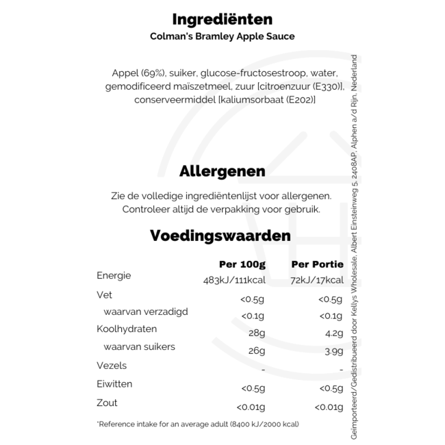 Colman's Bramley Apple Sauce 155g