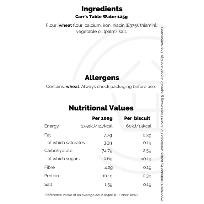 Carr's Table Water 125g