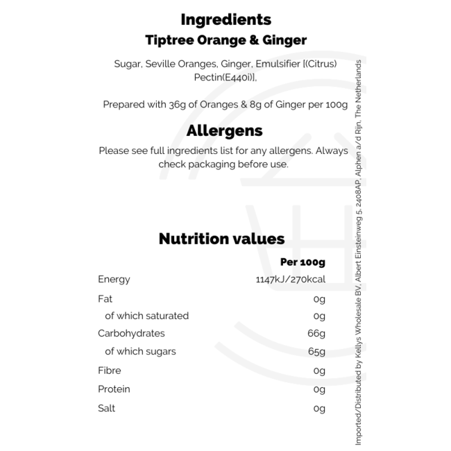 Tiptree Marmalade Orange & Ginger 340g – Marmelade