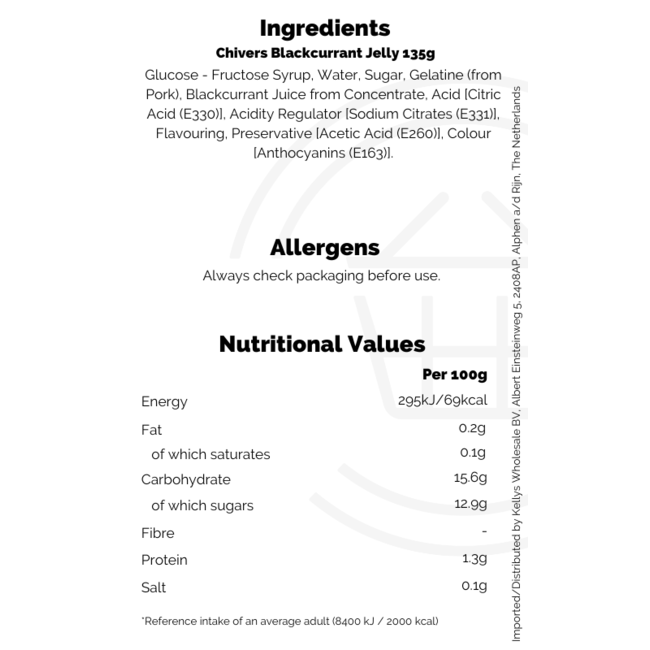 Chivers Blackcurrant Jelly 135g