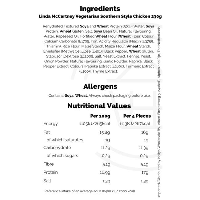 Linda McCartney Vegetarian Southern Style Chicken 230g
