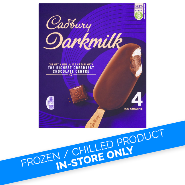Cadbury Dark Milk Ice Cream Sticks 4 Pack