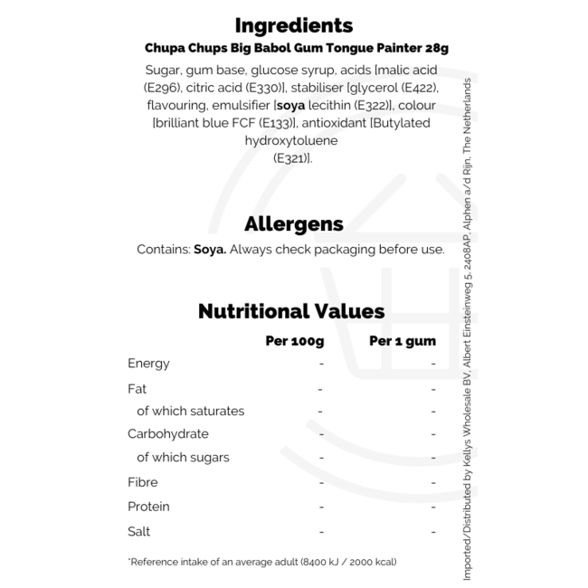 Chupa Chups Big Babol Gum Tongue Painter 28g  THT: 28-02-2026