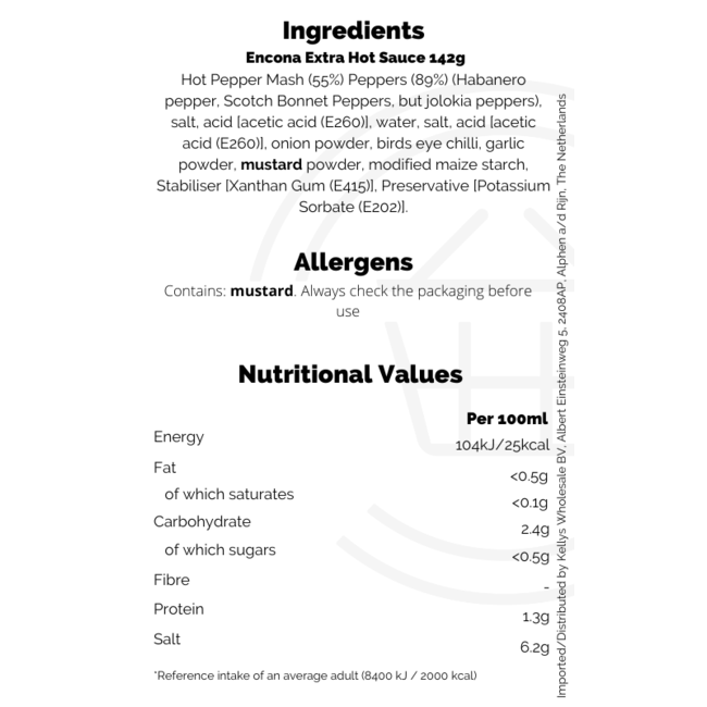 Encona Extra Hot Sauce 142g