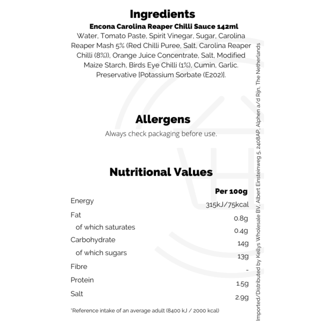 Encona Carolina Reaper Chilli Sauce 142ml – Hot Sauce