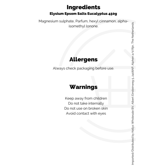 Elysium Epsom Salts Eucalyptus 450g – Epsom-Salz