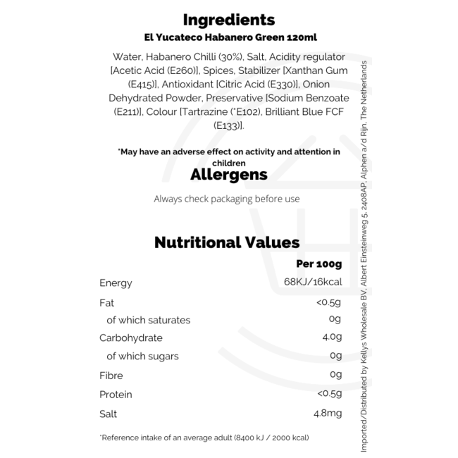 El Yucateco Habanero Green 120ml