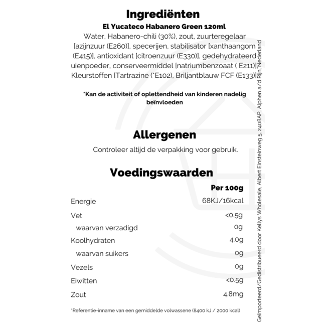 El Yucateco Habanero Green 120ml