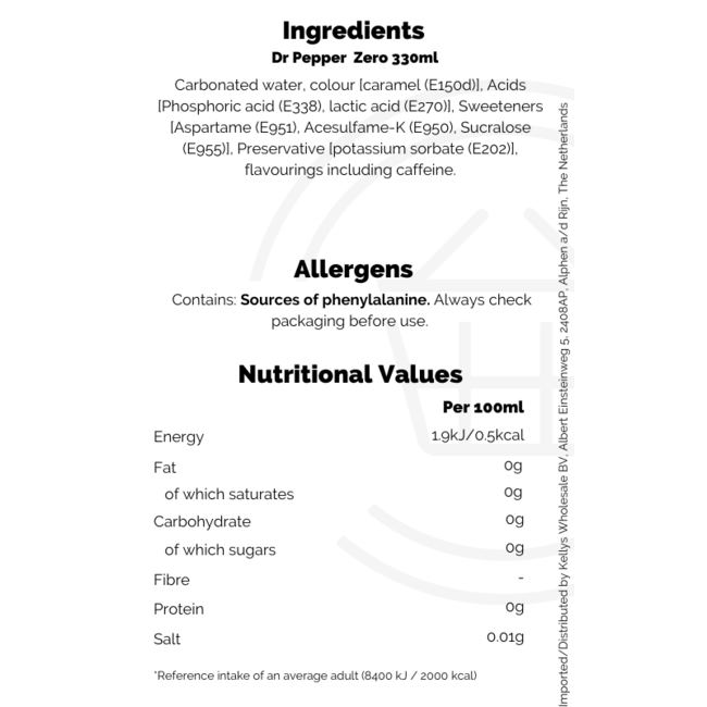 Dr Pepper  Zero 330ml