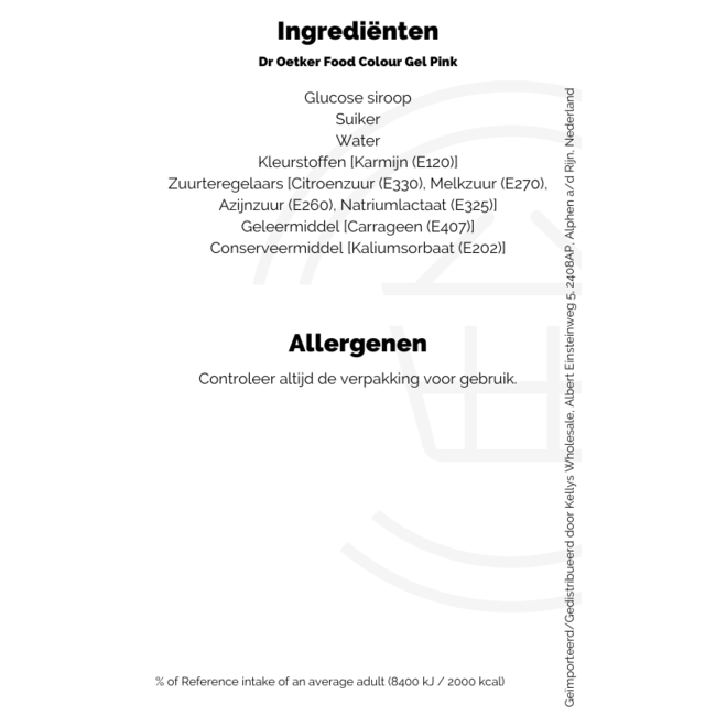 Dr. Oetker Gel Food Colour Hot Pink 15g