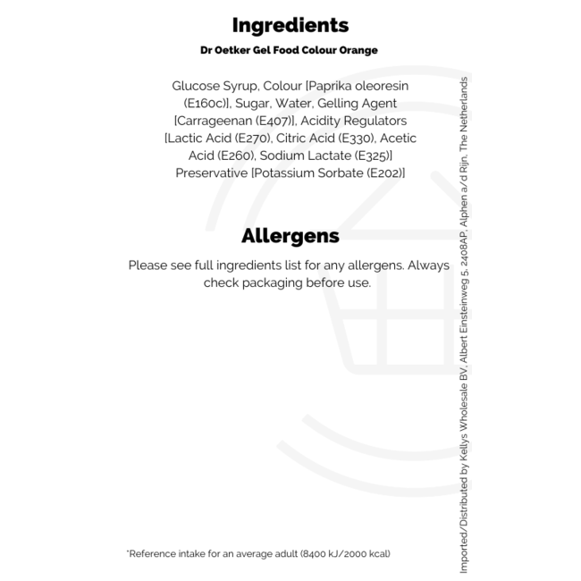 Dr. Oetker Gel Food Colour Orange 15g BBD: 31-12-2025