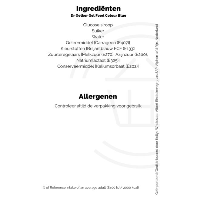 Dr. Oetker Gel Food Colour Sky Blue 15g – Lebensmittelfarbe