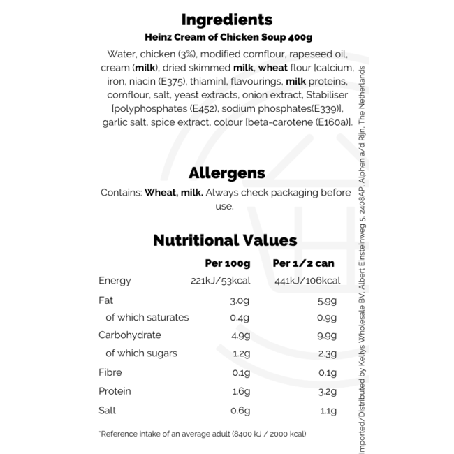 Heinz Cream of Chicken Soup 400g