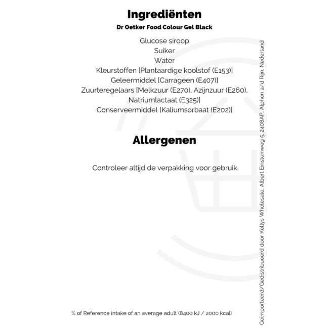 Dr. Oetker Gel Food Colour Jet Black 15g – Lebensmittelfarbe