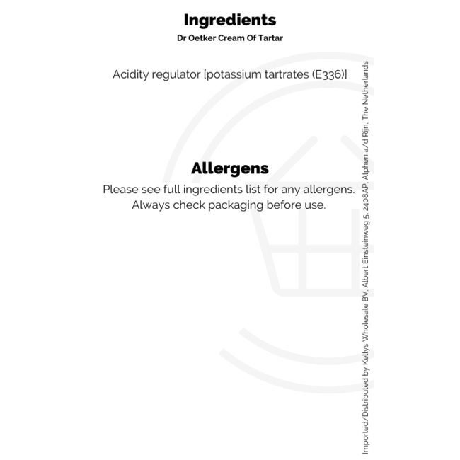 Dr. Oetker Cream of Tartar 6x5g – Glasur & Füllung