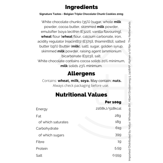 Signature Tastes White Chocolate Cookies 200g – Kekse