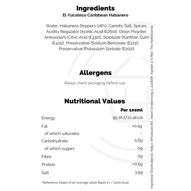 El Yucateco Caribbean Habanero Salsa Picante 120ml