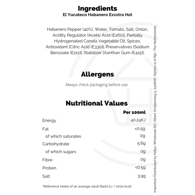 El Yucateco Exxxtra Picante  Habanero Hot 120ml