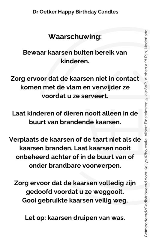 Dr. Oetker Happy Birthday Candles | Birthday | British - Kellys Expat