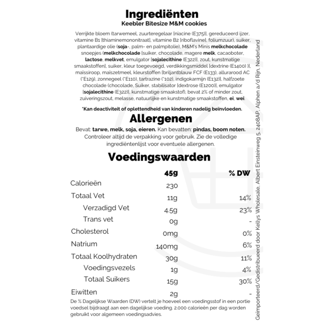 Keebler Bitesize M&M Cookies (45g)