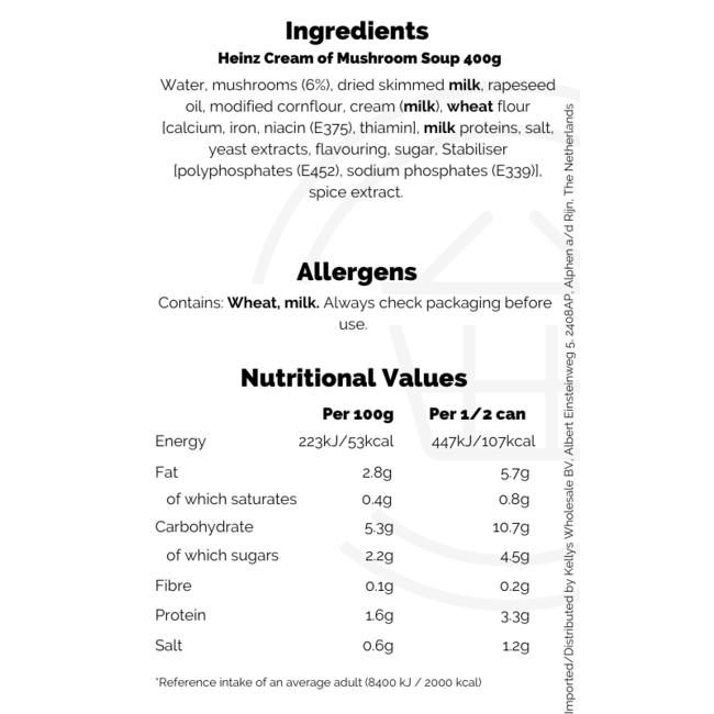 Heinz Cream of Mushroom Soup 400g
