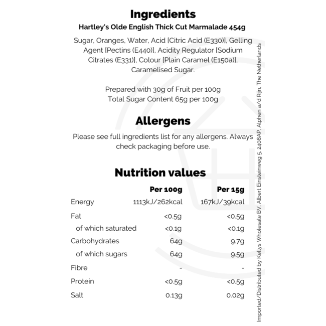 Hartleys Olde English Thick Cut Marmalade 454g