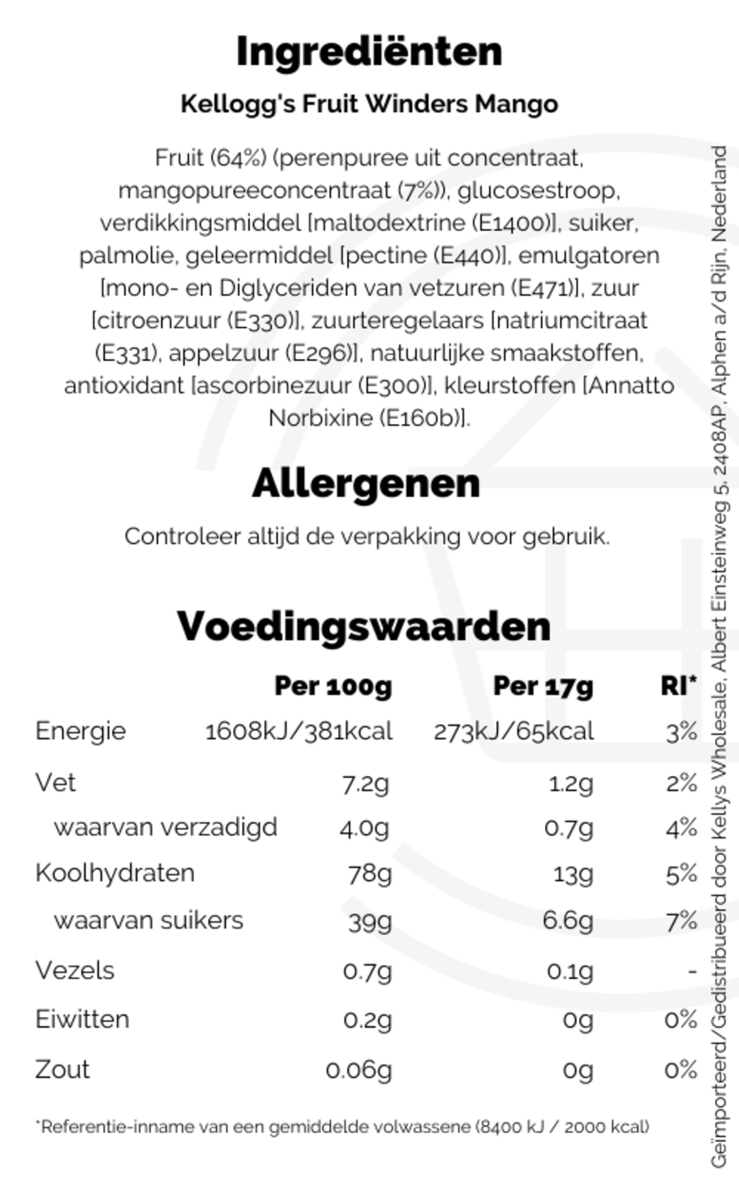 Fruit Winders Mango 5 x 17g Kellys Expat Shopping