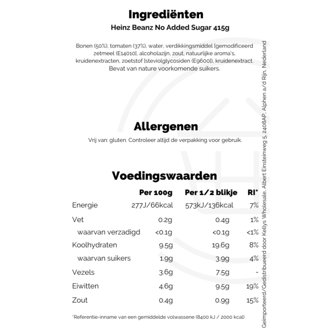 Heinz  Beanz No Added Sugar 415g