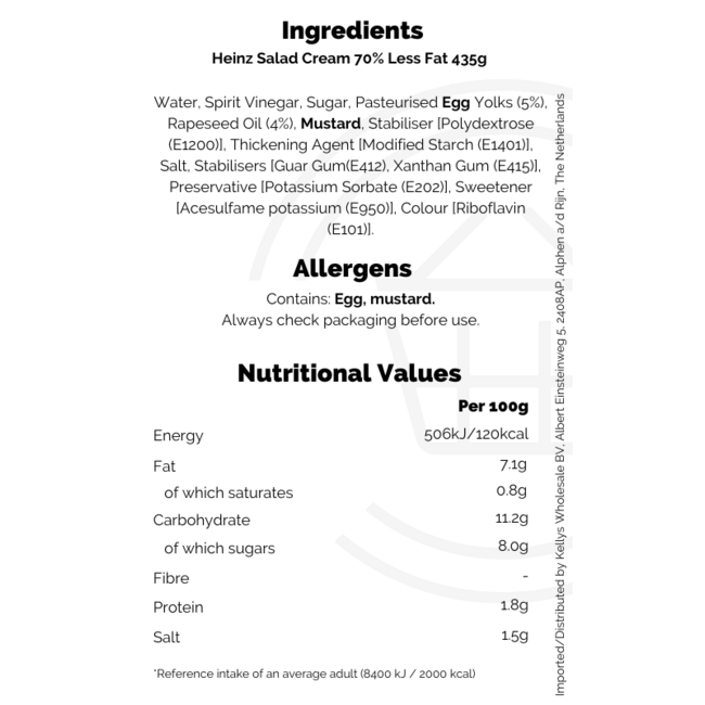 Heinz Salad Cream 70% Less Fat
