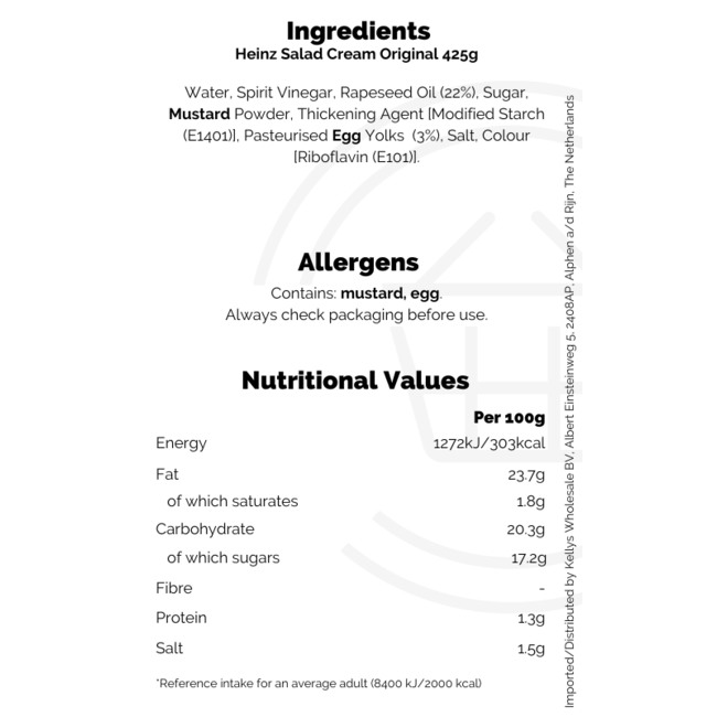 Heinz Salad Cream Original 425g