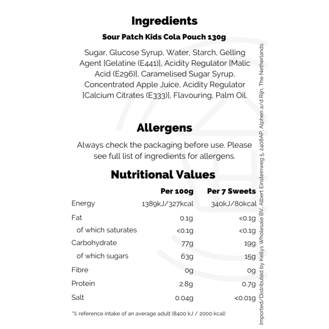 Sour Patch Kids Cola Pouch 130g