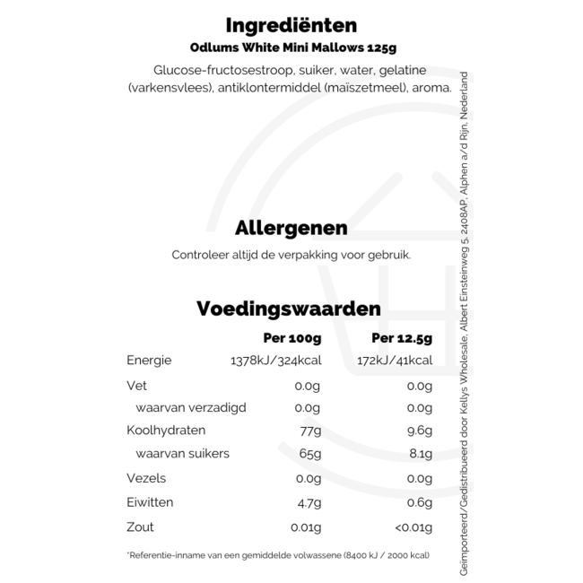 Odlums White Mini Mallows 125g – Süßigkeiten