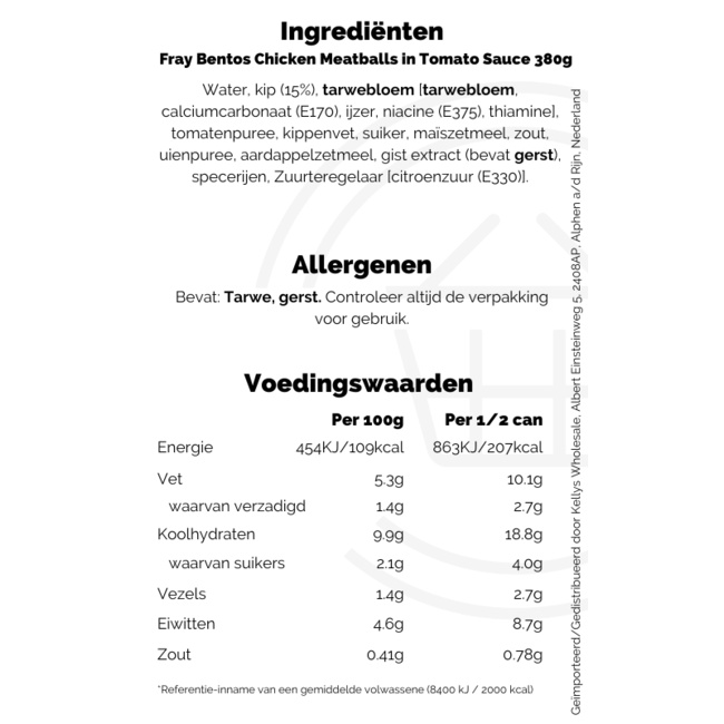 Fray Bentos Chicken Meatballs in Tomato Sauce 380g