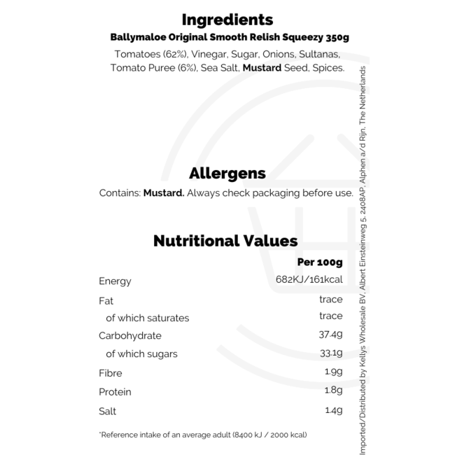 Ballymaloe Original Smooth Relish Squeezy 350g