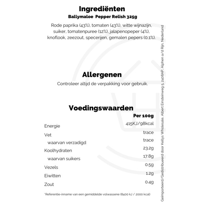 Ballymaloe Pepper Relish 325g
