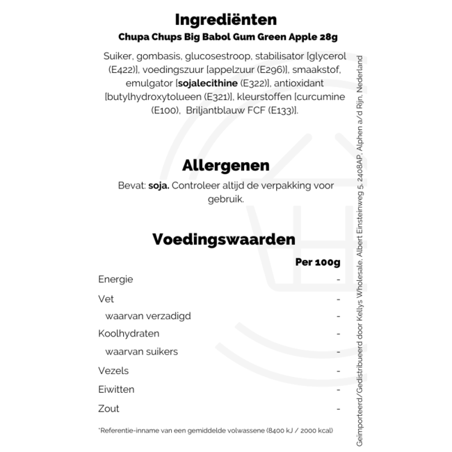 Chupa Chups Big Babol Gum Green Apple 28g