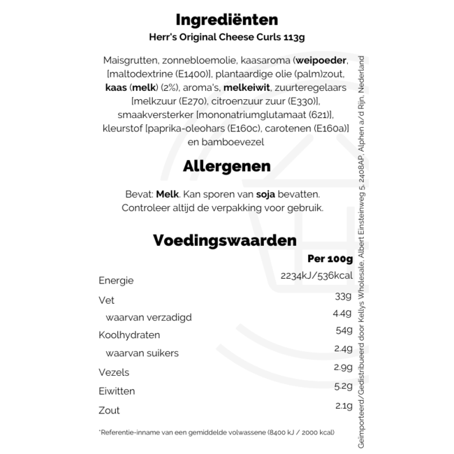 Herr's Original Cheese Curls 113g