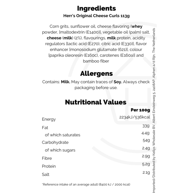 Herr's Original Cheese Curls 113g