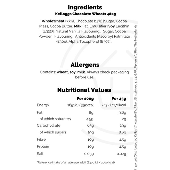 Kelloggs Chocolate Wheats 480g
