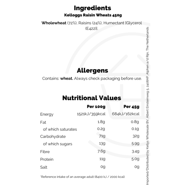 Kelloggs Raisin Wheats 450g