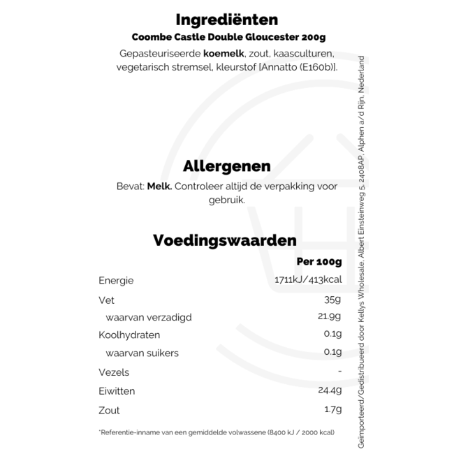 Coombe Castle Double Gloucester 200g